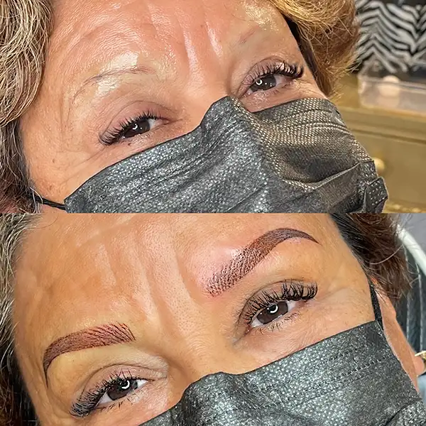 angel microblading client